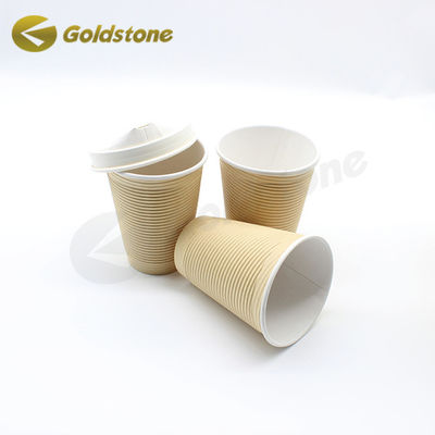 Προσαρμοσμένη εμπορική ονομασία Eco Paper Cups 12 Oz Kraft Ripple Cup ISO9001
