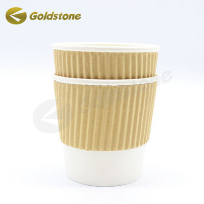 Τροφικό χαρτί 350 ml Kraft Ripple Cups Εκτυπωμένα φλιτζάνια καφέ για ασφαλή βιώσιμη